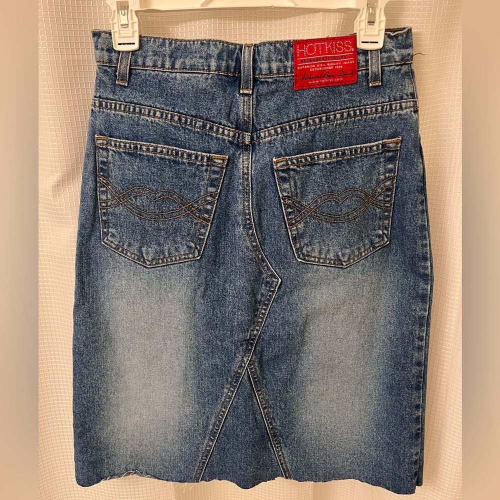 Vintage Hot Kiss denim midi skirt